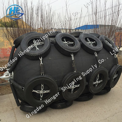 جودة 3.3 * 6.5m درابزين مطاطي هوائي أسود مصدات مطاطية طبيعية يوكوهاما مصنع